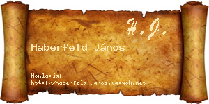 Haberfeld János névjegykártya